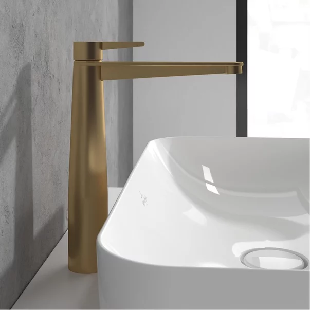 Baterie lavoar inalta Villeroy&Boch Conum monocomanda auriu periat cu ventil Push-Open picture - 6