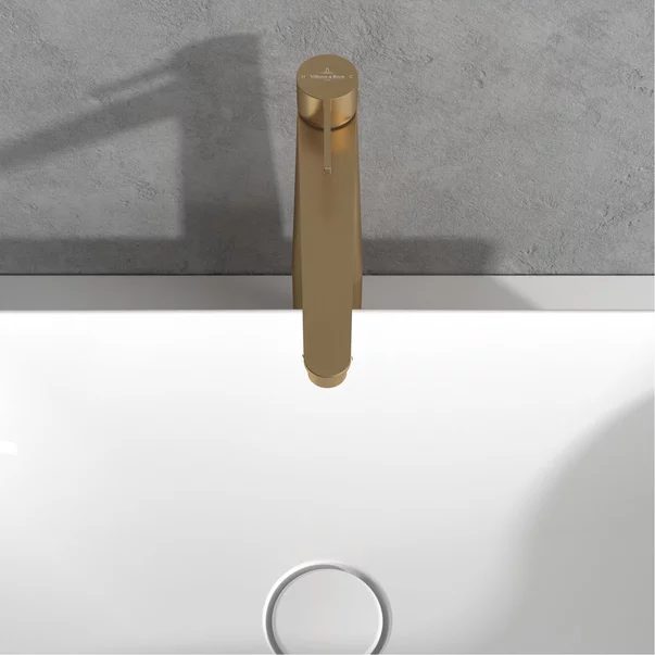 Baterie lavoar inalta Villeroy&Boch Conum monocomanda auriu periat cu ventil Push-Open picture - 8