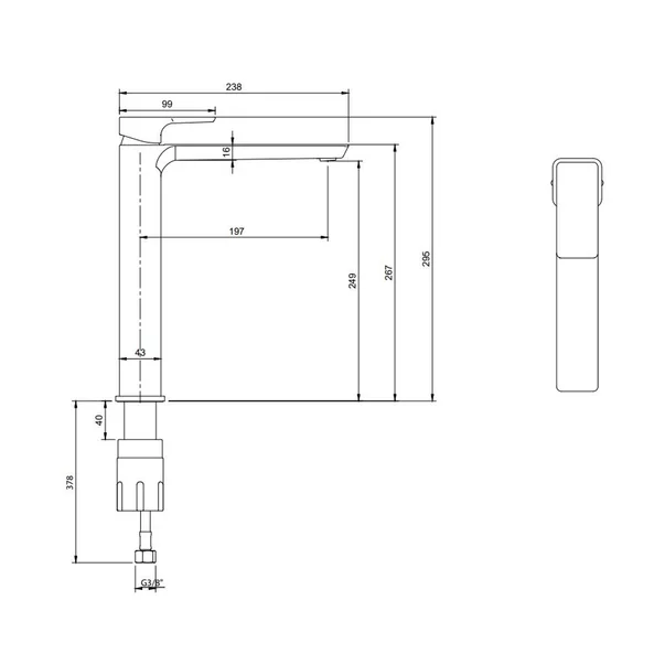 Baterie lavoar inalta Villeroy&Boch Subway 3.0 monocomanda crom lucios picture - 7