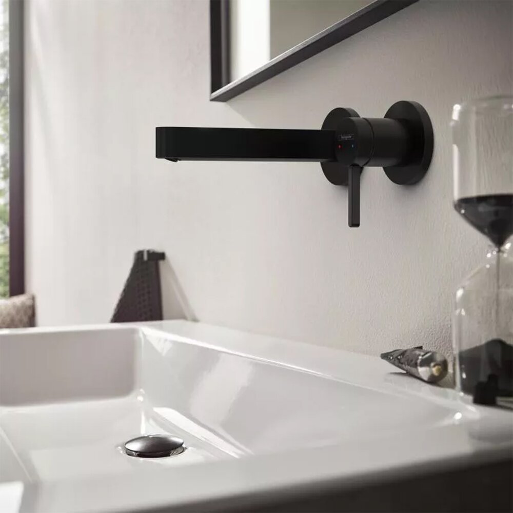 Baterie lavoar incastrata Hansgrohe Finoris negru mat fara corp incastrat