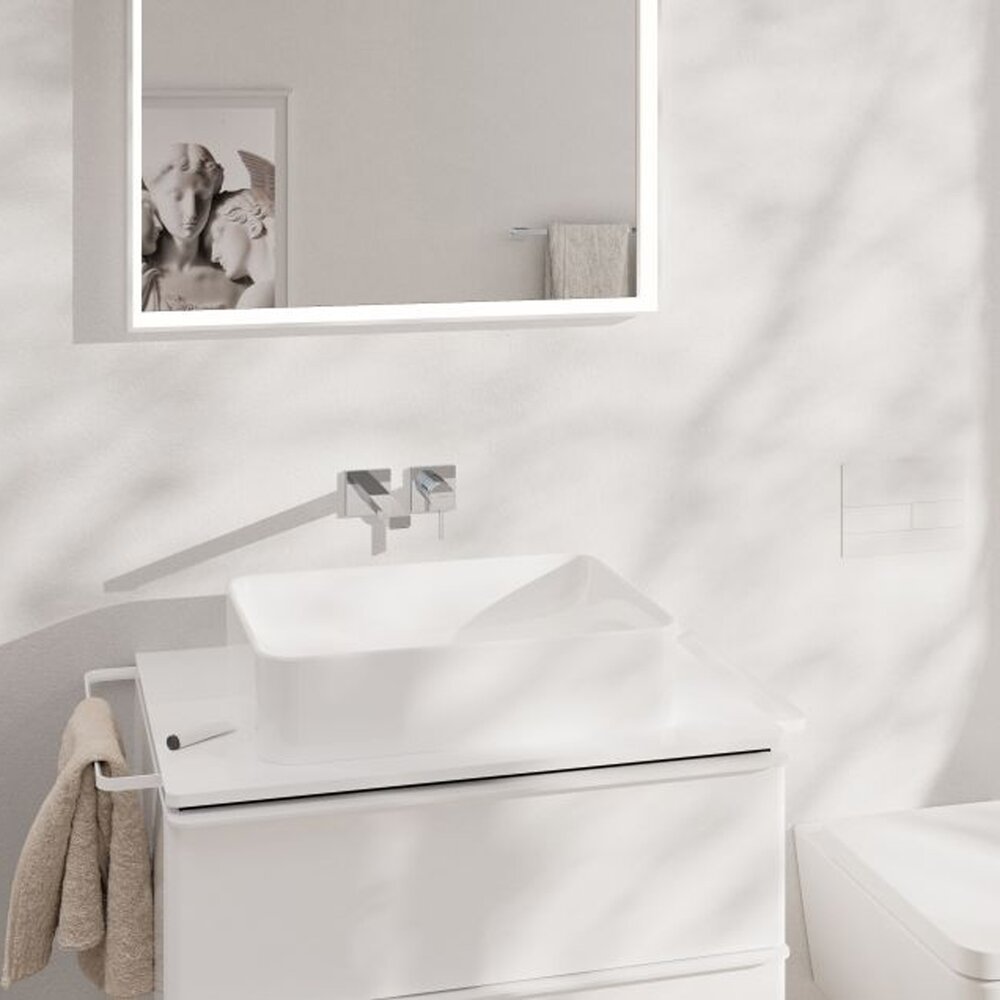 Baterie lavoar incastrata Hansgrohe Tecturis E finisaj crom lucios fara corp ingropat