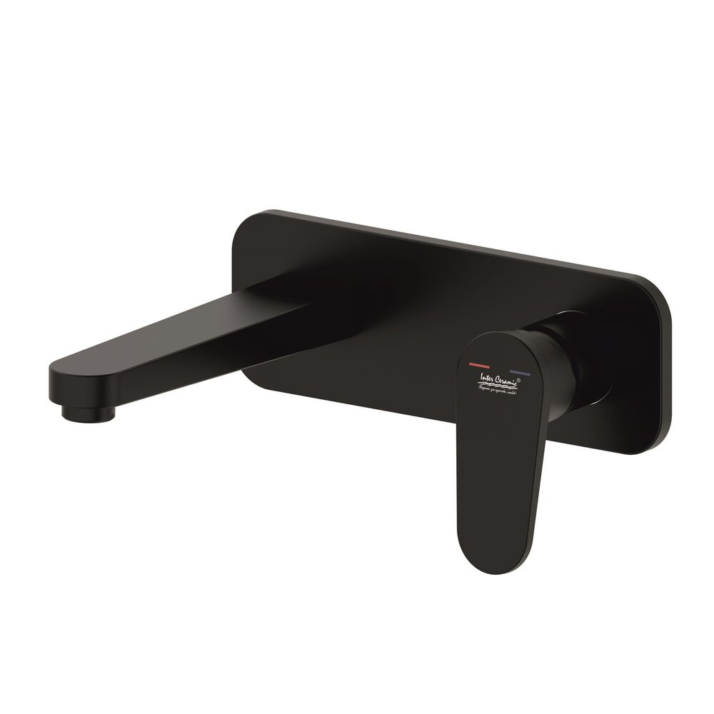 Baterie lavoar incastrata Inter Ceramic Bianka monocomanda negru mat cu corp ingropat