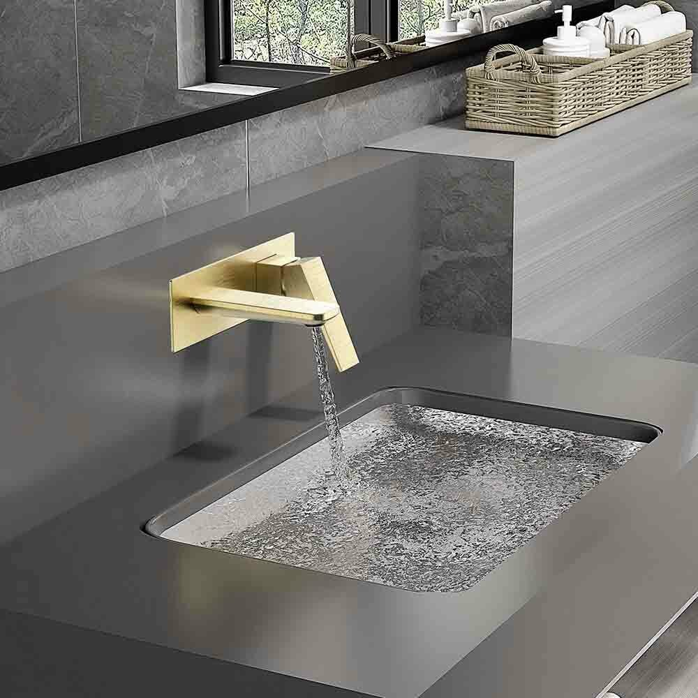 Baterie lavoar incastrata Inter Ceramic Elinor monocomanda auriu periat cu corp ingropat
