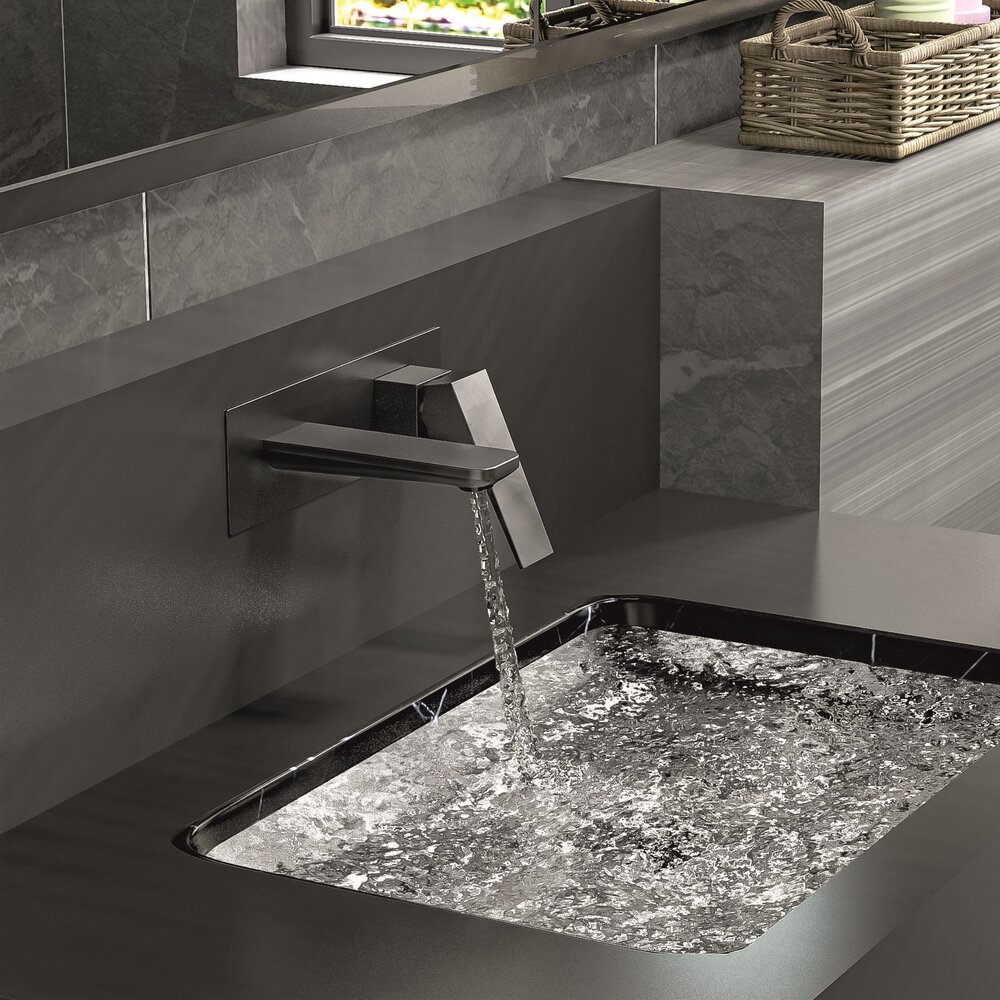 Baterie lavoar incastrata Inter Ceramic Elinor monocomanda gri-mat Gun Gray cu corp ingropat