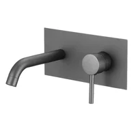 Baterie lavoar incastrata Inter Ceramic Rihanna monocomanda gri mat Gun Gray cu corp ingropat