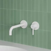 Baterie lavoar incastrata Omnires Y monocomanda finisaj alb mat cu corp ingropat
