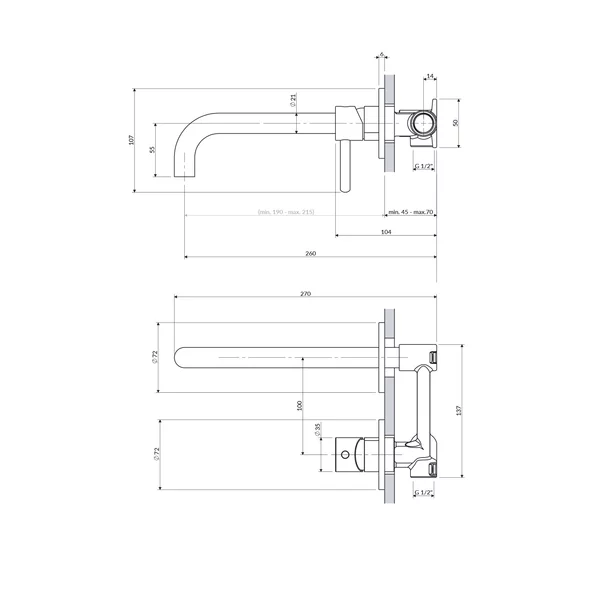 Baterie lavoar incastrata Omnires Y monocomanda finisaj periat alama cu corp ingropat picture - 4
