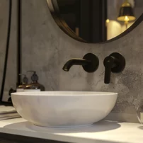 Baterie lavoar incastrata Rubineta Torino finisaj negru mat cu corp ingropat