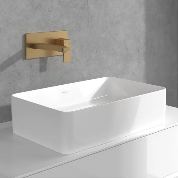 Baterie lavoar incastrata Villeroy&Boch Architectura Square auriu periat fara corp ingropat picture - 2