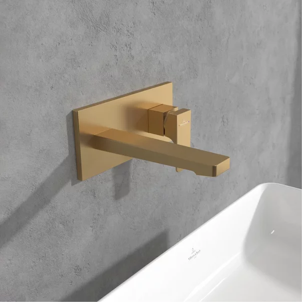 Baterie lavoar incastrata Villeroy&Boch Architectura Square auriu periat fara corp ingropat picture - 3