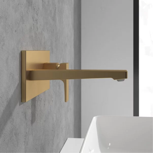 Baterie lavoar incastrata Villeroy&Boch Architectura Square auriu periat fara corp ingropat picture - 5