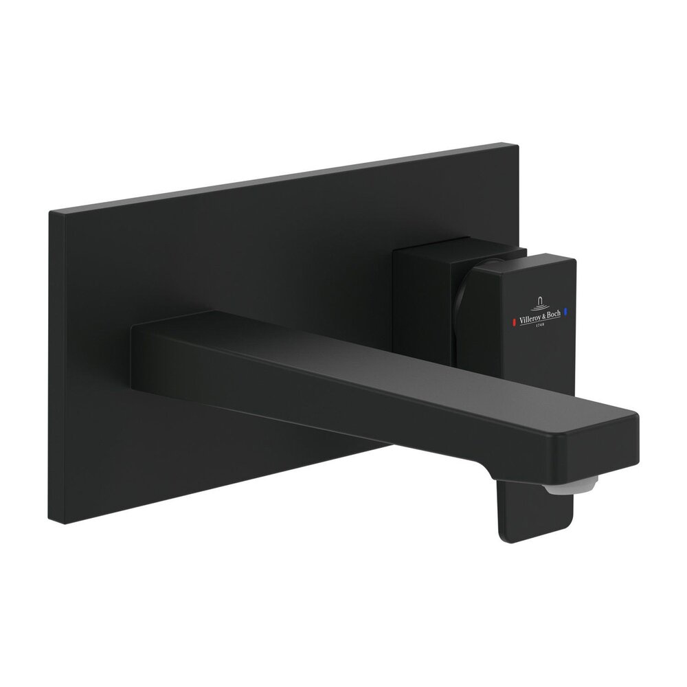 Baterie lavoar incastrata Villeroy&Boch Architectura Square negru mat fara corp ingropat