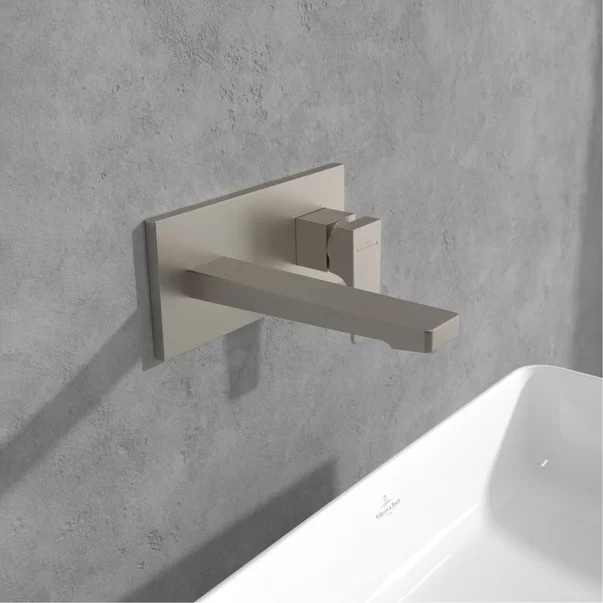 Baterie lavoar incastrata Villeroy&Boch Architectura Square nichel periat fara corp ingropat picture - 2