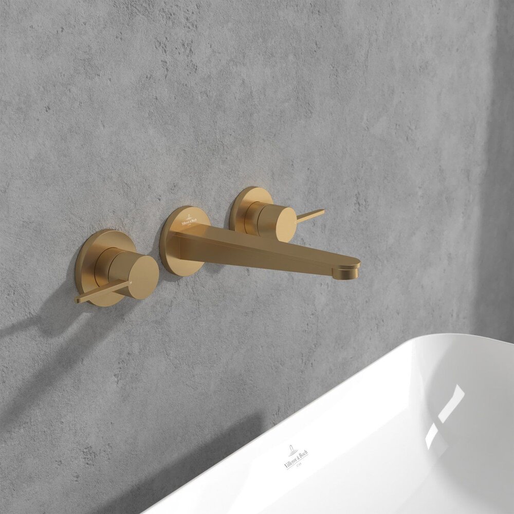 Baterie lavoar incastrata Villeroy&Boch Conum dubla comanda auriu periat