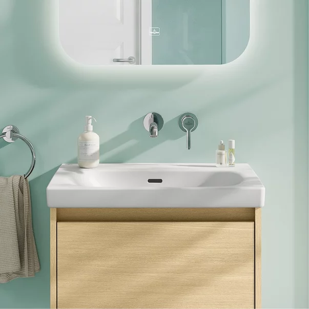 Baterie lavoar incastrata Villeroy&Boch Skyla negru mat pipa 20 cm fara corp ingropat picture - 2