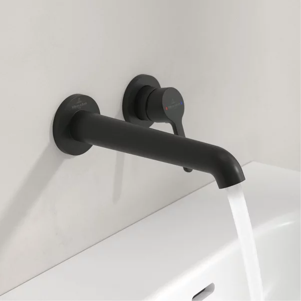 Baterie lavoar incastrata Villeroy&Boch Skyla negru mat pipa 20 cm fara corp ingropat picture - 5