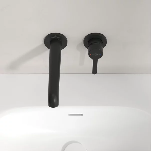 Baterie lavoar incastrata Villeroy&Boch Skyla negru mat pipa 20 cm fara corp ingropat picture - 8