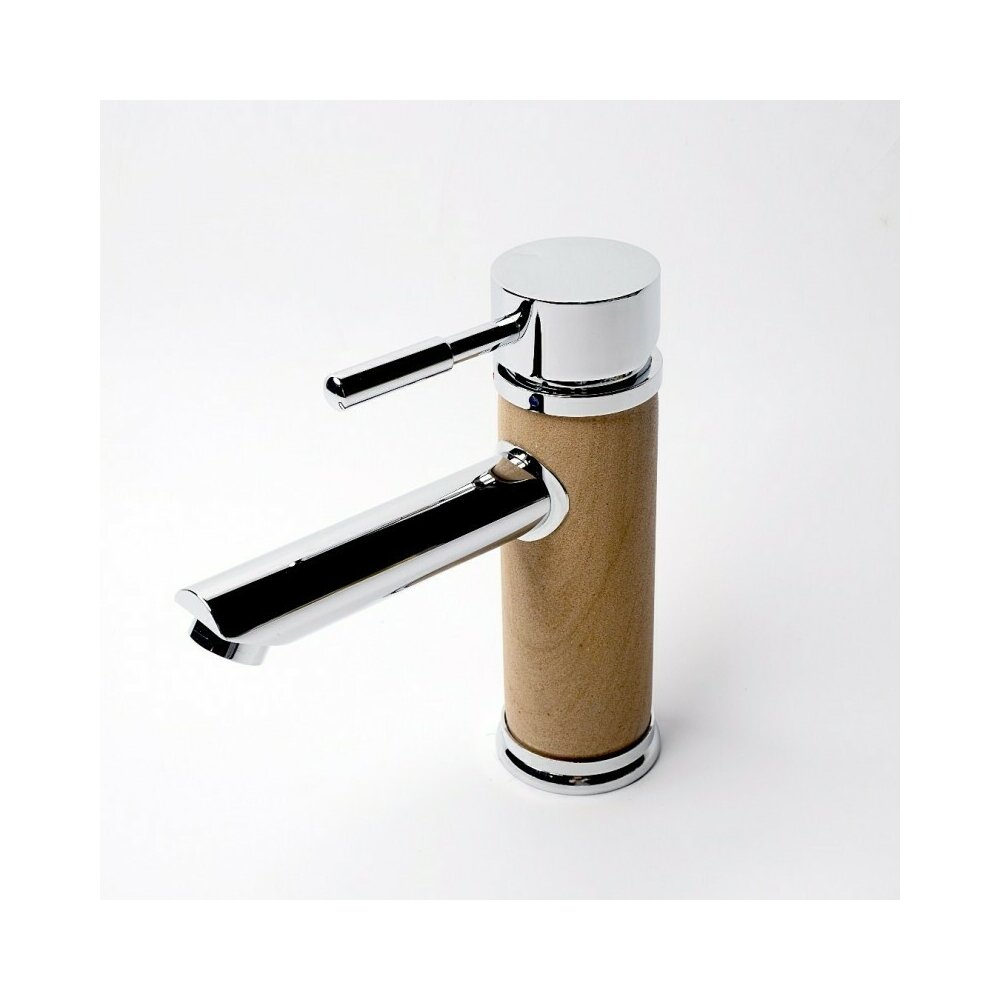 Baterie lavoar Inter Ceramic monocomanda finisaj crom-lemn