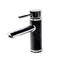 Baterie lavoar Inter Ceramic monocomanda finisaj crom-piatra naturala neagra