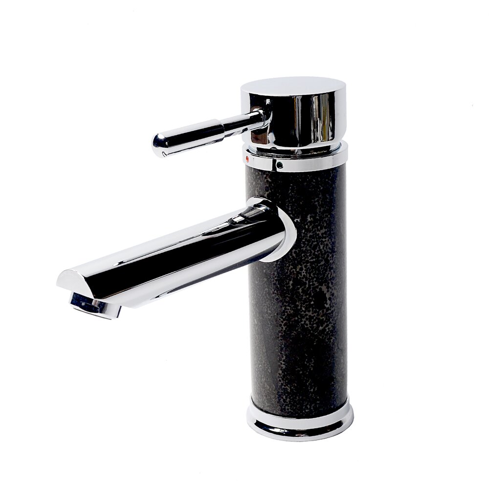 Baterie lavoar Inter Ceramic monocomanda finisaj crom-piatra naturala neagra