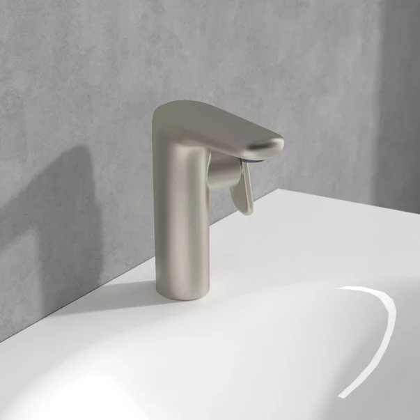 Baterie lavoar monocomanda Villeroy&Boch Antao nichel periat cu ventil Push-Open picture - 2