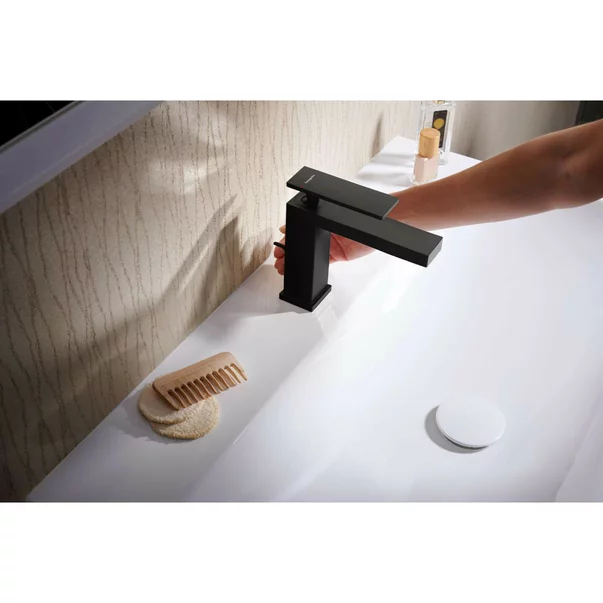 Baterie lavoar negru mat Hansgrohe Tecturis E 110 CoolStart EcoSmart+ picture - 3