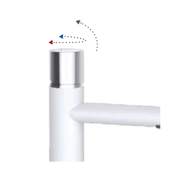 Baterie lavoar Rubineta Etna monocomanda finisaj alb mat-crom lucios picture - 2