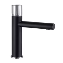 Baterie lavoar Rubineta Etna monocomanda finisaj negru mat-crom lucios