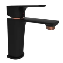 Baterie lavoar Rubineta Modena monocomanda finisaj negru mat-rose gold