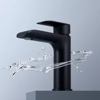 Baterie lavoar Rubineta Ultra monocomanda finisaj negru mat