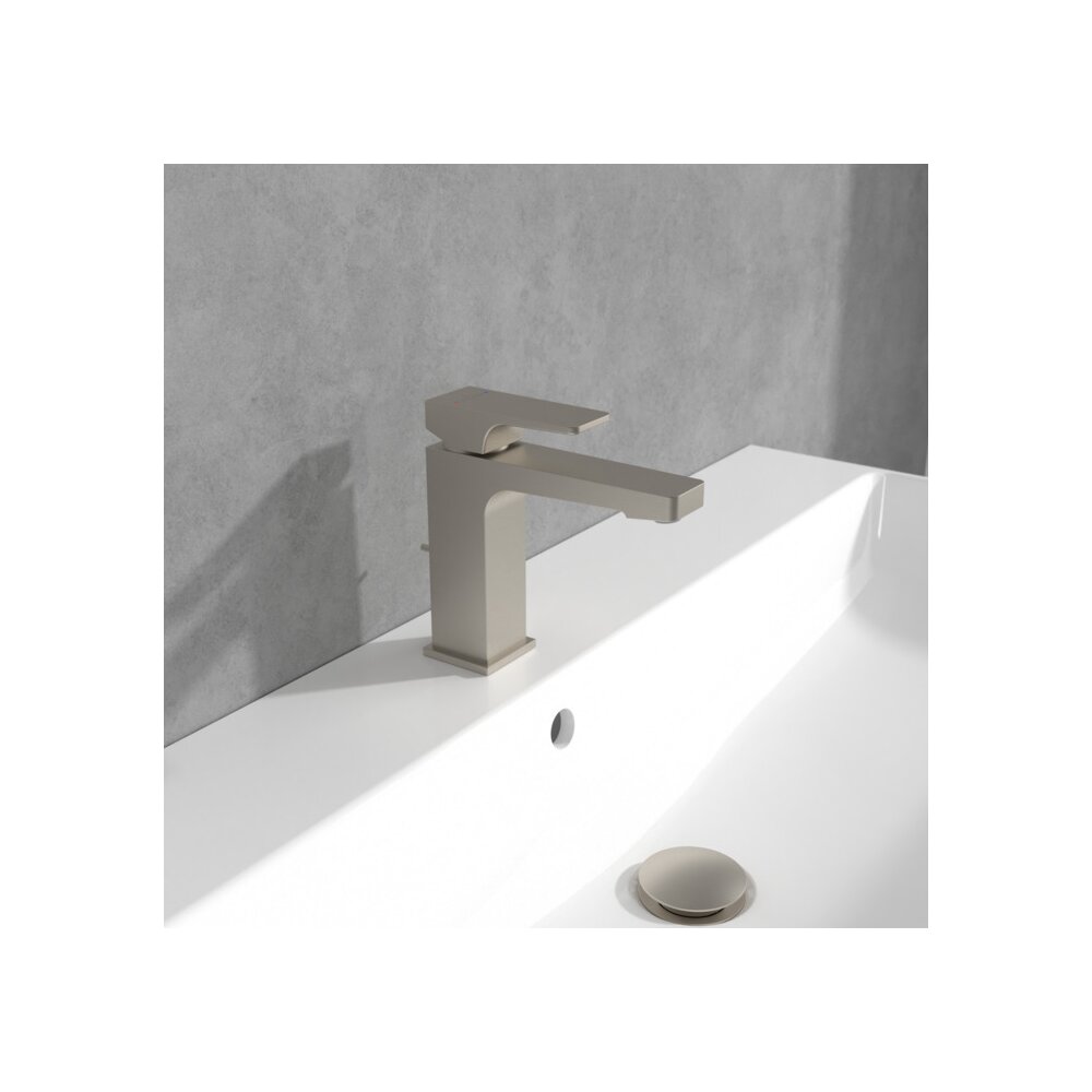 Baterie lavoar Villeroy&Boch Architectura Square nichel periat cu ventil Pop-Up