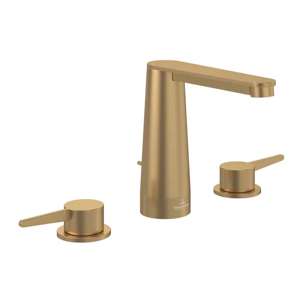Baterie lavoar Villeroy&Boch Conum dubla comanda auriu periat cu ventil Pop-Up picture - 2