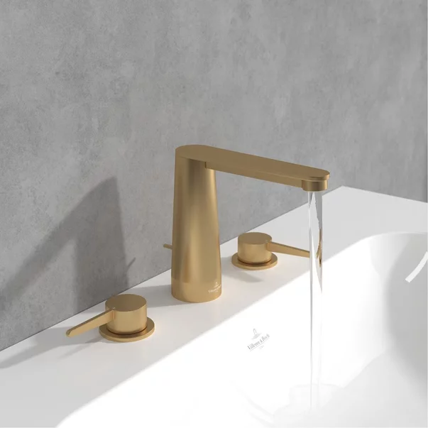 Baterie lavoar Villeroy&Boch Conum dubla comanda auriu periat cu ventil Pop-Up picture - 3