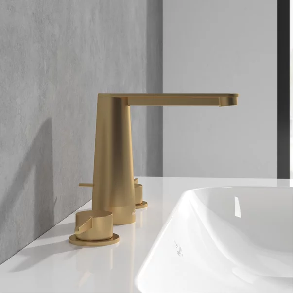 Baterie lavoar Villeroy&Boch Conum dubla comanda auriu periat cu ventil Pop-Up picture - 4