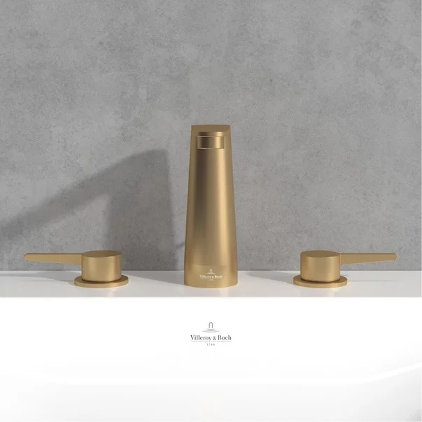 Baterie lavoar Villeroy&Boch Conum dubla comanda auriu periat cu ventil Pop-Up picture - 5