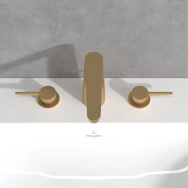 Baterie lavoar Villeroy&Boch Conum dubla comanda auriu periat cu ventil Pop-Up picture - 6