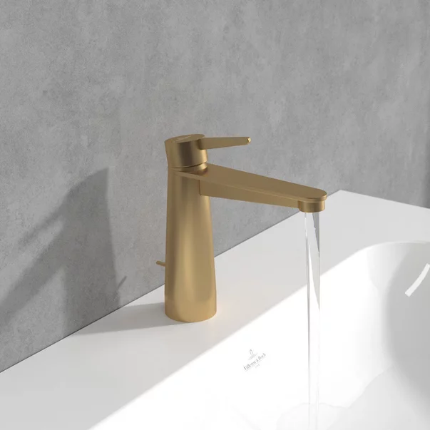 Baterie lavoar Villeroy&Boch Conum monocomanda auriu periat cu ventil Pop-Up picture - 2
