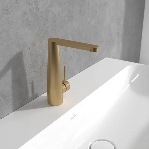 Baterie lavoar Villeroy&Boch Conum monocomanda auriu periat cu ventil Push-Open picture - 2