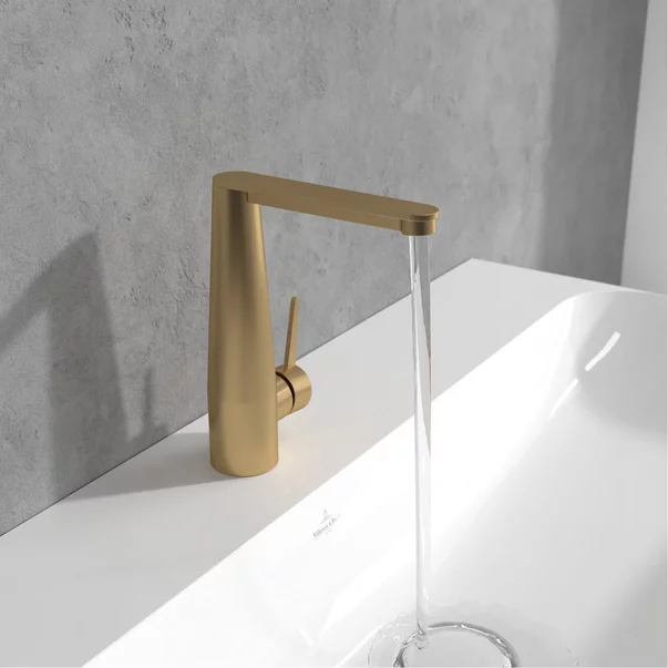 Baterie lavoar Villeroy&Boch Conum monocomanda auriu periat cu ventil Push-Open picture - 3