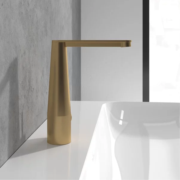 Baterie lavoar Villeroy&Boch Conum monocomanda auriu periat cu ventil Push-Open picture - 4