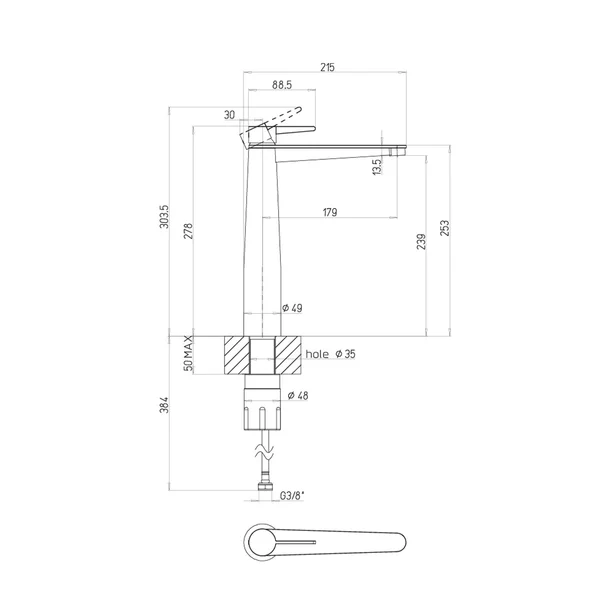 Baterie lavoar Villeroy&Boch Conum monocomanda crom lucios cu ventil Push-Open picture - 11