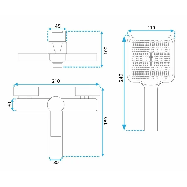 Baterie monocomanda pentru cada auriu periat Rea Argus picture - 6