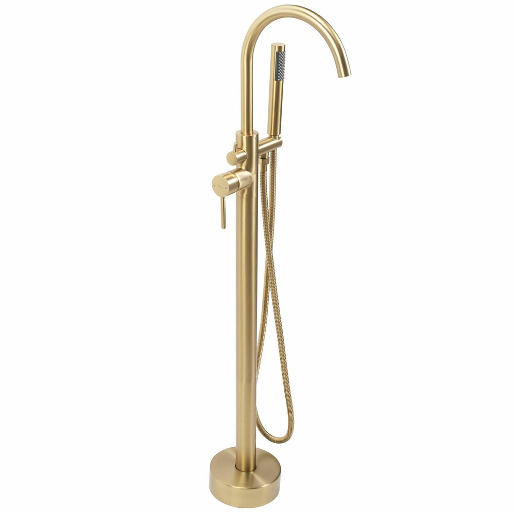 Baterie monocomanda pentru cada freestanding auriu Rea Flores
