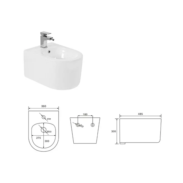 Bideu suspendat compact Fluminia Roco picture - 4