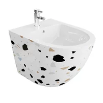 Bideu suspendat Rune Geri St alb-terazzo lucios