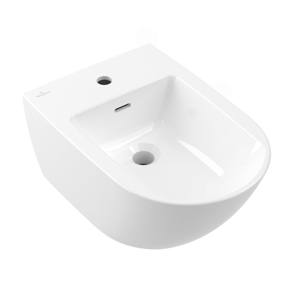 Bideu suspendat Villeroy&Boch Antao alb lucios Alpin CeramicPlus