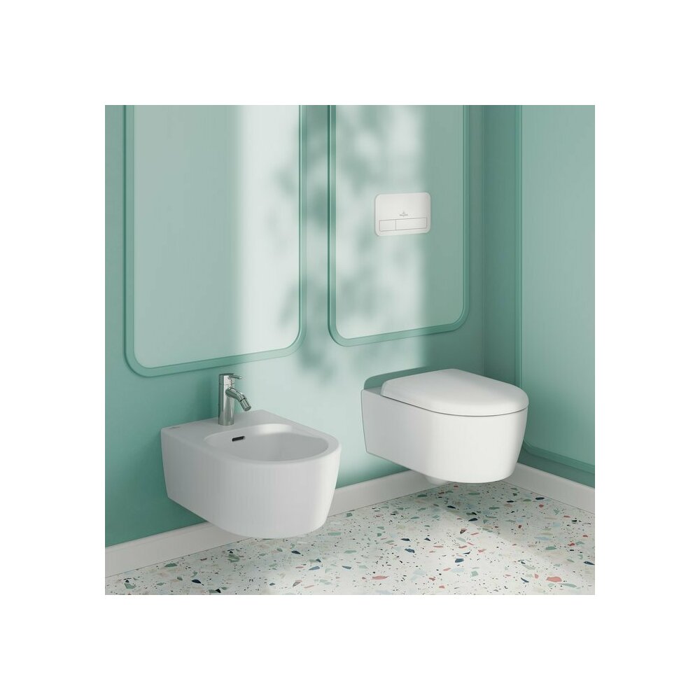 Bideu suspendat Villeroy&Boch Skyla cu finisaj alb mat - Stone White CeramicPlus