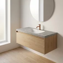 Blat pentru lavoar Rune Ottar 80x40 cm finisaj gri beton