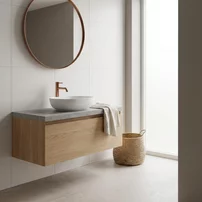 Blat pentru lavoar Rune Ottar 80x47 cm finisaj gri-beton