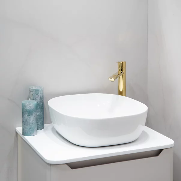 Blat pentru lavoar Rune Skiva din compozit 60 cm alb picture - 5